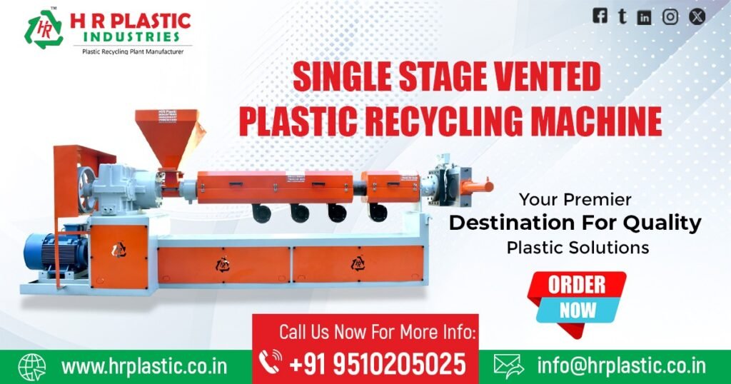 Single Stage Vented Plastic Recycling Machine in Indonesia