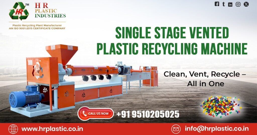 Single Stage Vented Plastic Recycling Machine in Japan
