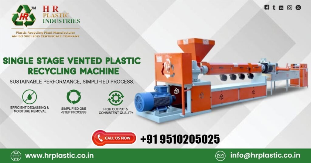 Single Stage Vented Plastic Recycling Machine in Myanmar