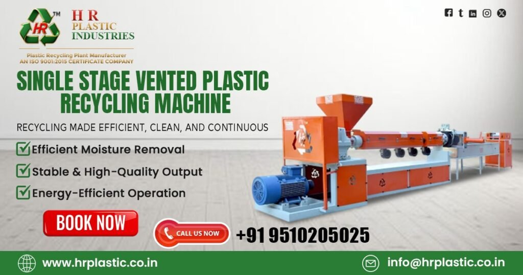 Single Stage Vented Plastic Recycling Machine in Colombia