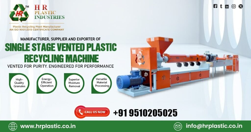 Single Stage Vented Plastic Recycling Machine in South Korea