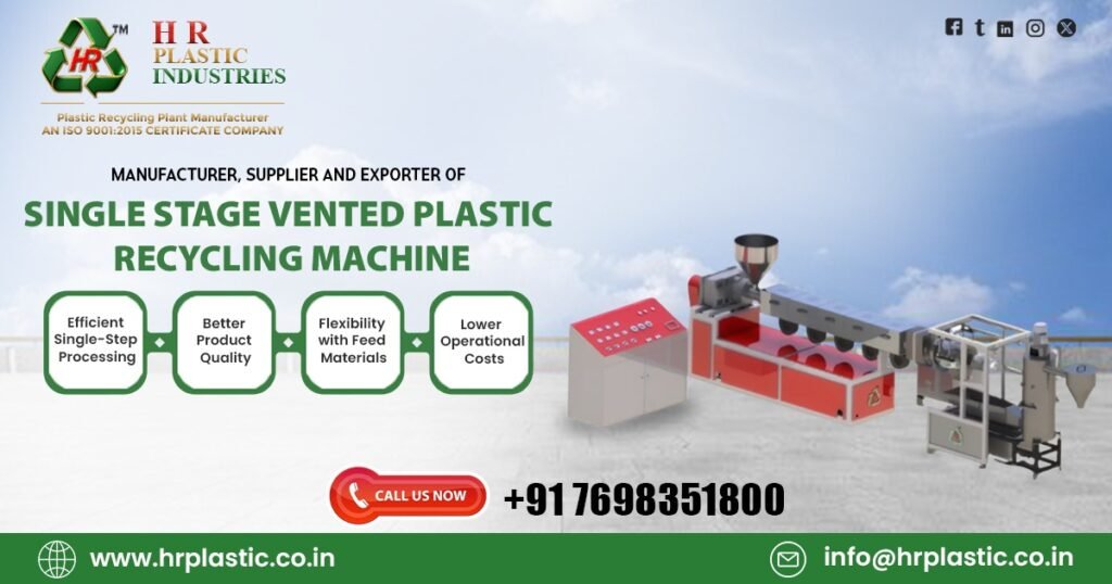 Single Stage Vented Plastic Recycling Machine in Spain