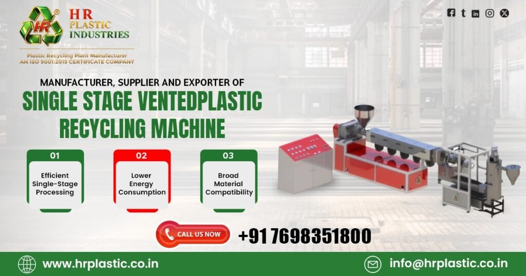 Single Stage Vented Plastic Recycling Machine in Turkey