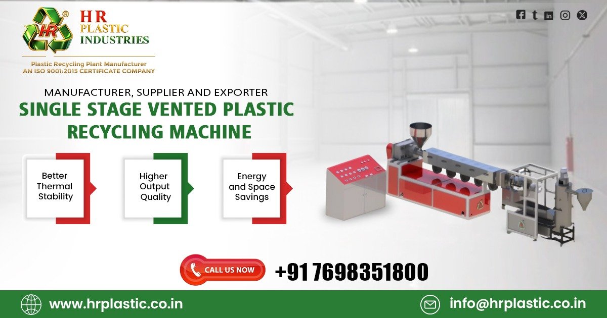 Single Stage Vented Plastic Recycling Machine in Mexico
