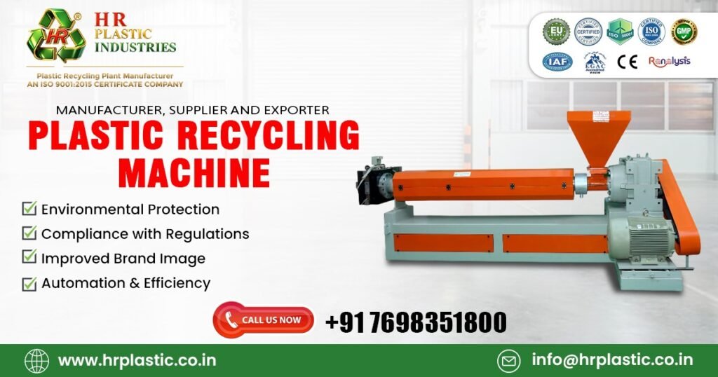 Industrial plastic recycling machine by H.R. Plastic Industries, leading Supplier of Plastic Recycling Machine in Arunachal Pradesh.