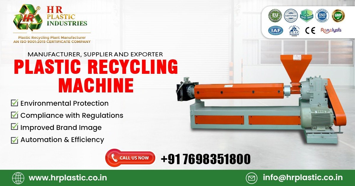 Industrial plastic recycling machine by H.R. Plastic Industries, leading Supplier of Plastic Recycling Machine in Arunachal Pradesh.