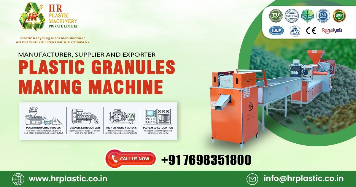 Supplier of Plastic Granules Making Machine In New Zealand by HR Plastic Industries