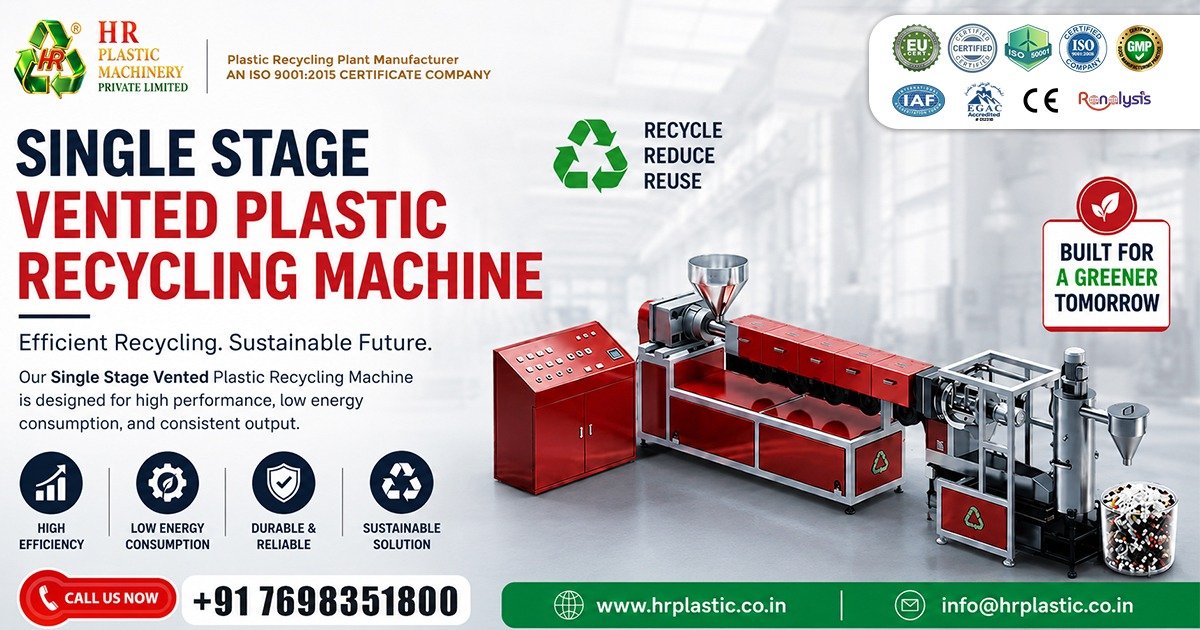 High-Performance Single Stage Vented Plastic Recycling Machine