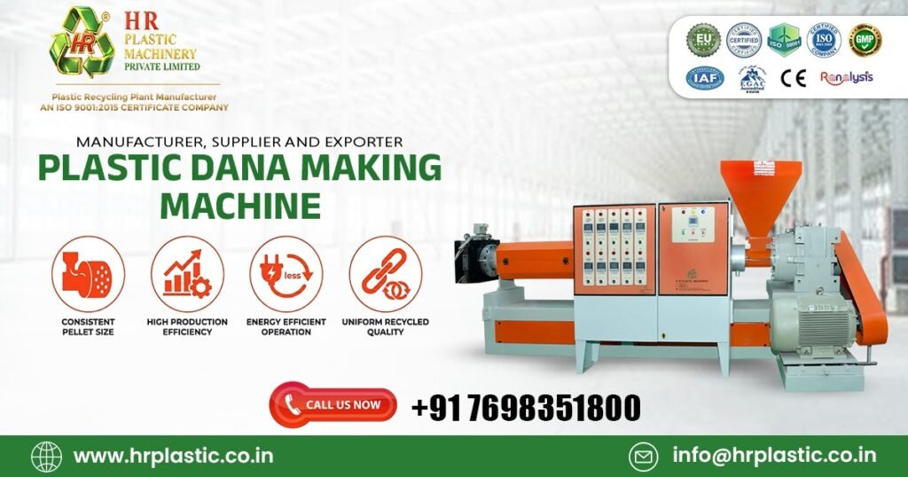 Plastic Dana Making Machine for recycling plastic waste.