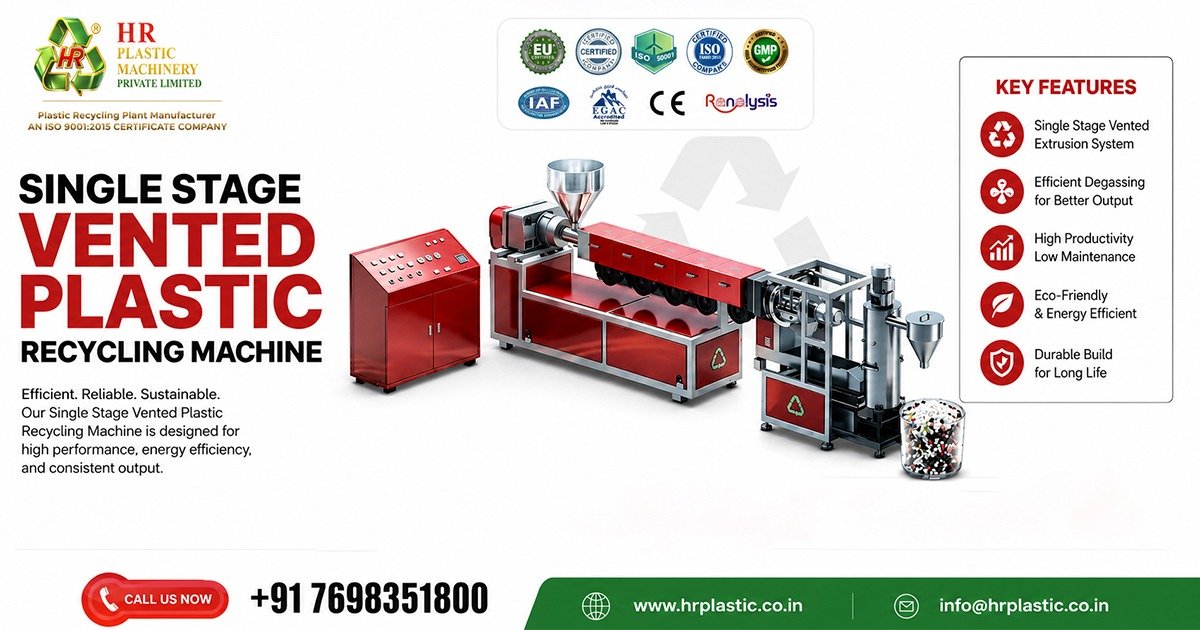 Single Stage Vented Plastic Recycling Machine In Peru
