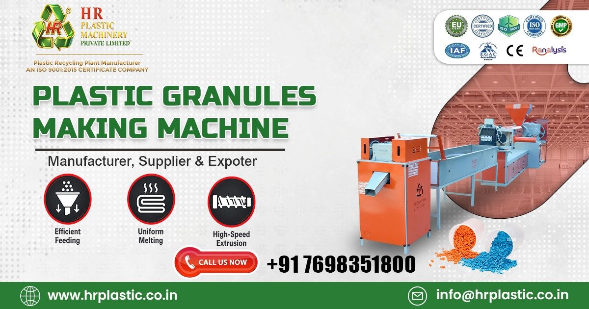 Plastic Granules Machine At Best Price In India by HR Plastic Industries Ahmedabad