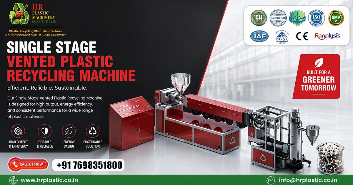 Single Stage Vented Plastic Recycling Machine In Kuwait