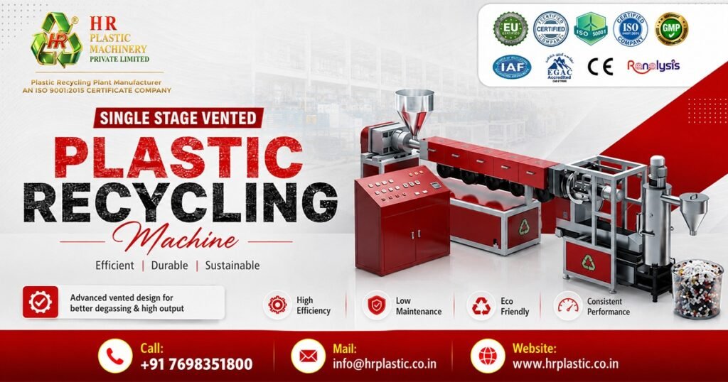 Single Stage Vented Plastic Recycling Machine In Tunisia