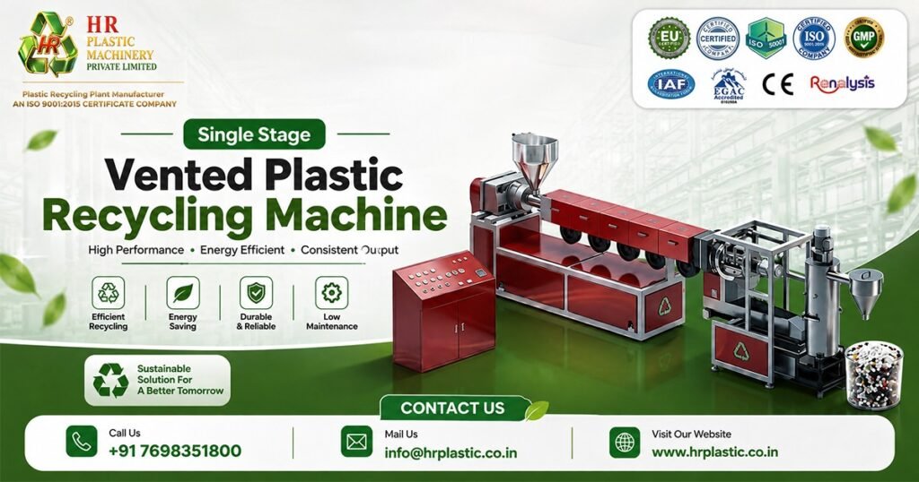 Single Stage Vented Plastic Recycling Machine Supplier In Nepal
