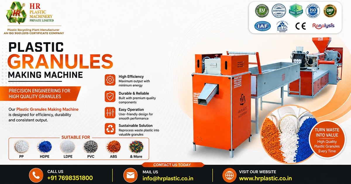 Plastic Granules Making Machine Supplier In Gujarat