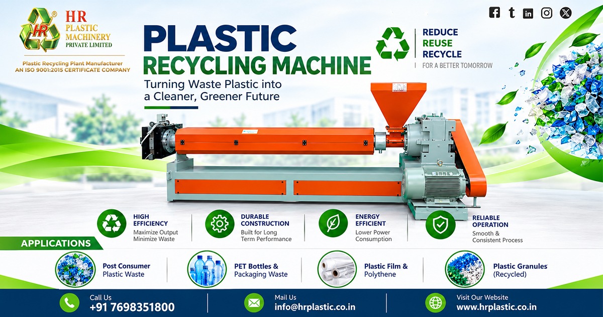 Plastic Recycling Machine for Film Waste, Rigid Plastic and Industrial Scrap